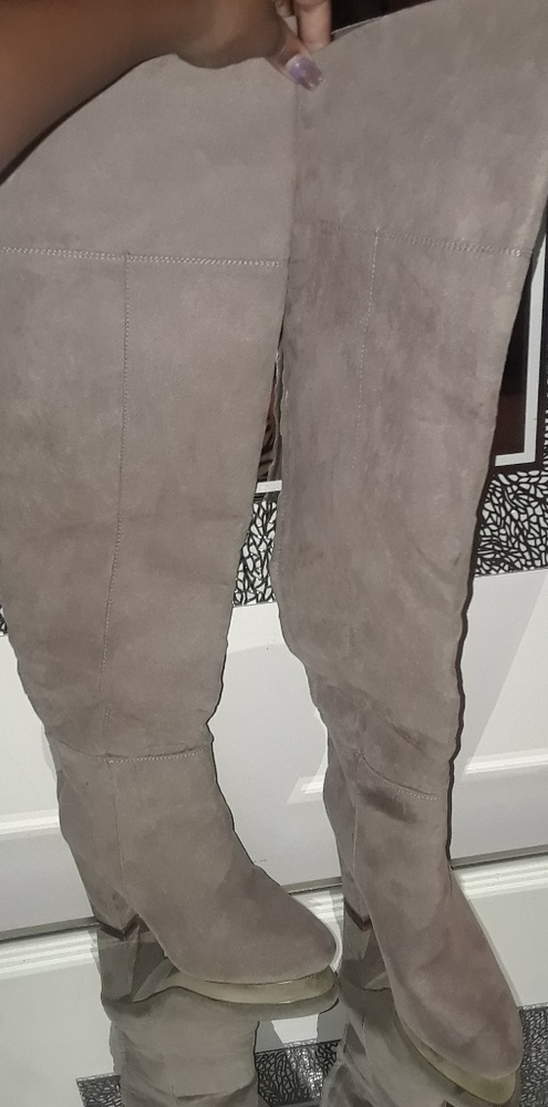 Suede thigh high boots!